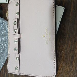 Kate Spade Blush Card Holder with Gold Accents Wallet NWOT